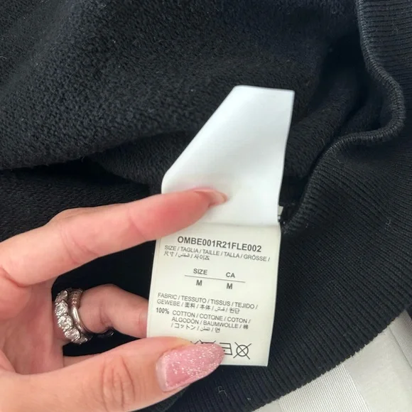 AUTHENTIC MEN’S OFF-WHITE ZIP UP SWEATSHIRT SIZE M - Picture 5 of 6